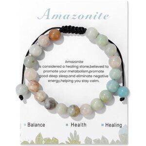 Healing Crystal Bracelet Women 8mm Natural Stone Beaded Gemstone Adjustable